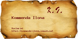 Kommenda Ilona névjegykártya